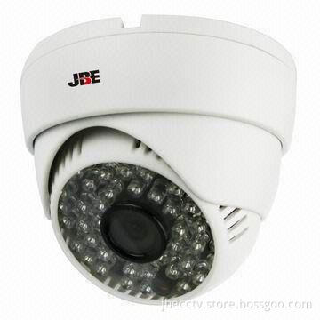 CCTV Plastic IR Dome Camera, Sony or Sharp CCD Sensor, 1/50 to 1/100,000 Seconds Electronic Shutter